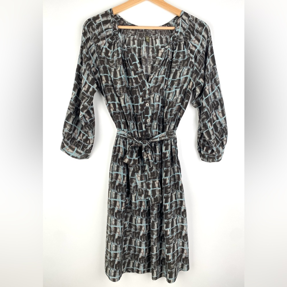 Fei Anthropologie Silk Printed Dress